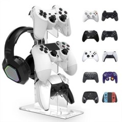 Suport universal pentru controler cu 3 straturi și suport pentru căști Accesorii pentru jocuri Suport de stocare PS5 PS4 negru, 