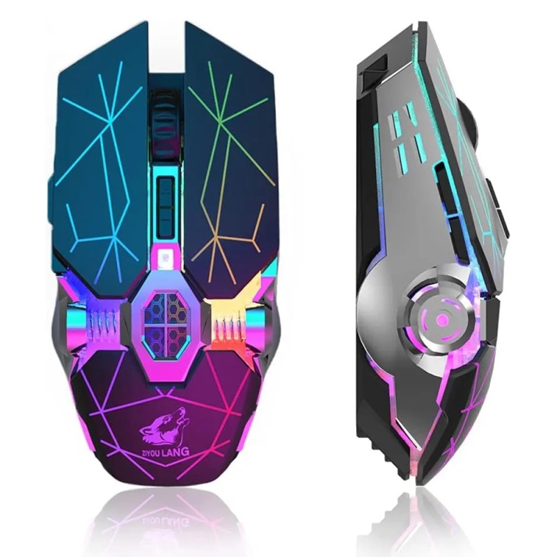 Mouse pentru jocuri fără fir Lumini RGB reîncărcabile DPI reglabil Clic silențios Auto Sleep Ergonomic pentru jocuri sau lucru Mouse pentru jocuri fără fir Lumini RGB reîncărcabile DPI reglabil Clic silențios Auto Sleep Ergonomic pentru jocuri sau lucru