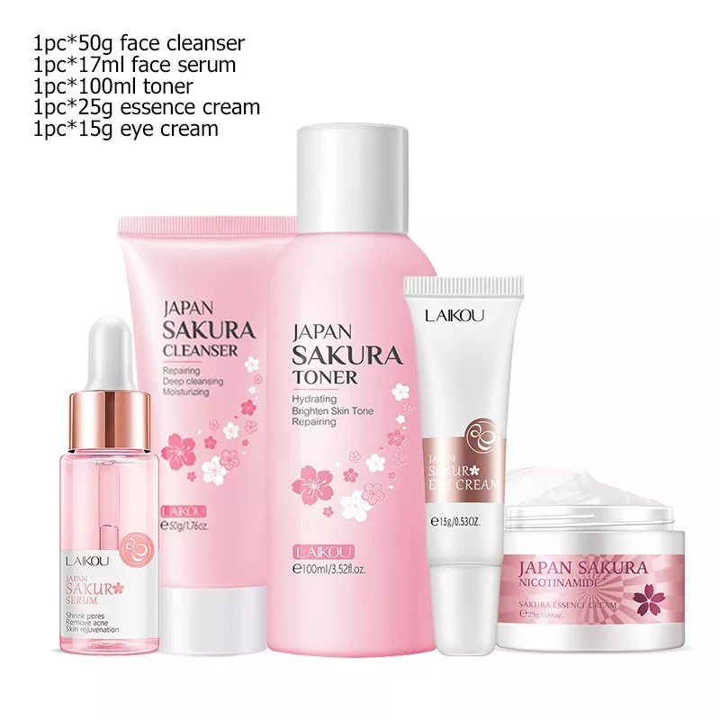 Set de îngrijire a pielii pentru față Cremă de curățare Sakura Essence Cremă hidratantă pentru albire și anti-îmbătrânire Cremă Set de îngrijire a pielii pentru față Cremă de curățare Sakura Essence Cremă hidratantă pentru albire și anti-îmbătrânire Cremă