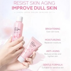 Set de îngrijire a pielii pentru față Cremă de curățare Sakura Essence Cremă hidratantă pentru albire și anti-îmbătrânire Cremă 