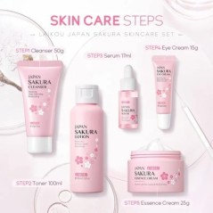 Set de îngrijire a pielii pentru față Cremă de curățare Sakura Essence Cremă hidratantă pentru albire și anti-îmbătrânire Cremă 