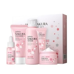 Set de îngrijire a pielii pentru față Cremă de curățare Sakura Essence Cremă hidratantă pentru albire și anti-îmbătrânire Cremă 
