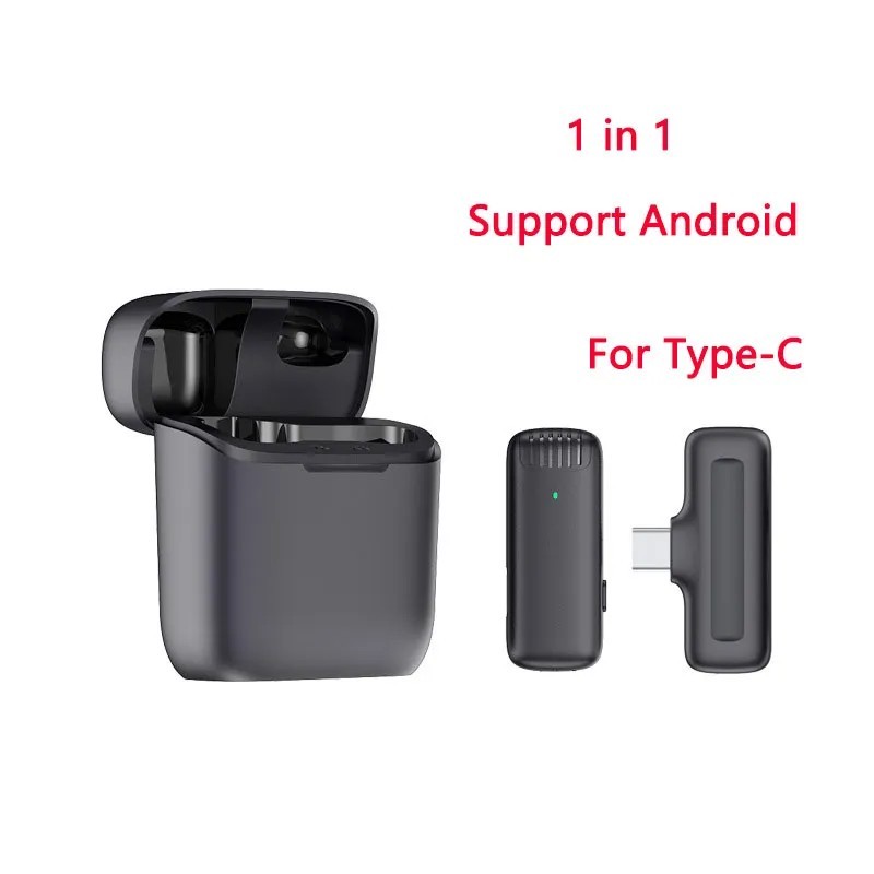 Microfon Lavalier fără fir Mini Microfon portabil de reducere a zgomotului de înregistrare audio video pentru iPhone Android cu 