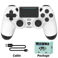 DATA FROG Controler wireless compatibil Bluetooth pentru PS4 Slim Pro PC Vibrație 6 axe Senzor de mișcare Joystick Gaming Gamepa