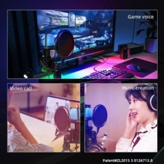 SF666R Microfon USB Microfon RGB Condensator Fir Microfon pentru jocuri pentru Podcast Studio de înregistrare Streaming Laptop P