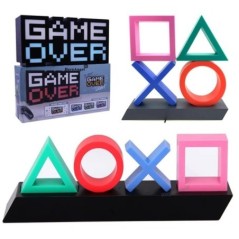 Pictogramă de joc Lampă de lumină pentru PS4/PS5 Lampă decorativă cu control vocal Suport colorat 4 atmosfere de masă Lumină de 