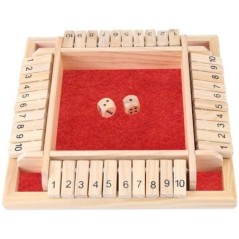 Set de jocuri de masă Deluxe cu patru fețe 10 numere Shut The Box Dice Party Club Jocuri de băut pentru adulți și familii