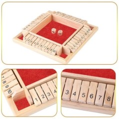 Set de jocuri de masă Deluxe cu patru fețe 10 numere Shut The Box Dice Party Club Jocuri de băut pentru adulți și familii