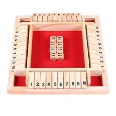 Set de jocuri de masă Deluxe cu patru fețe 10 numere Shut The Box Dice Party Club Jocuri de băut pentru adulți și familii