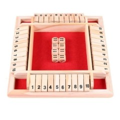 Set de jocuri de masă Deluxe cu patru fețe 10 numere Shut The Box Dice Party Club Jocuri de băut pentru adulți și familii
