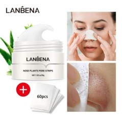 LANBENA Nou stil pentru îndepărtarea punctelor negre Mască pentru nas Banda pori Mască neagră Peeling Tratament acnee Curățare î