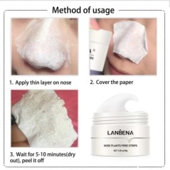 LANBENA Nou stil pentru îndepărtarea punctelor negre Mască pentru nas Banda pori Mască neagră Peeling Tratament acnee Curățare î