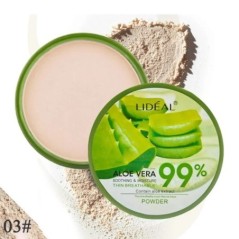 99% Aloe Vera Cremă hidratantă Pudră de față Fond de ten neted Pudră presată Machiaj Corrector Pori Acoperă Albire Luminează Cos