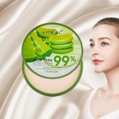 99% Aloe Vera Cremă hidratantă Pudră de față Fond de ten neted Pudră presată Machiaj Corrector Pori Acoperă Albire Luminează Cos