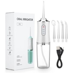 Irigator bucal Ață dentară portabilă cu jet de apă reîncărcabil prin USB Scoretor de dinti cu 4 jeturi 220ml 3 moduri IPX7 1400r