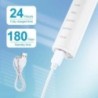 Periuță de dinți electrică sonică pentru bărbați și femei, pentru adulți, reîncărcabilă prin USB, IPX7, impermeabilă, pentru alb