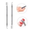 1 buc din oțel inoxidabil cu dublu cap împingător cuticule instrumente de manichiură pentru unghii lipici accesorii pentru îndep