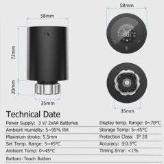 ONENUO Tuya Zigbee Dispozitiv de acționare inteligent pentru radiator Control prin aplicație Controler de temperatură pentru sup