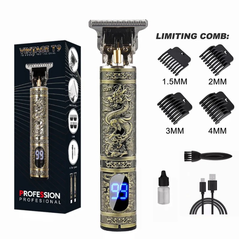 Afișaj LCD T9 Electric Hairber 0mm Aparat de bărbierit Aparat de tuns Aparate de uz casnic Mașină de bărbierit pentru bărbați Tr