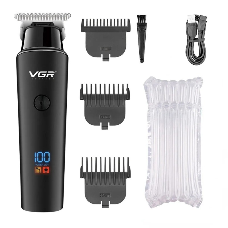 Trimmer VGR Trimmer electric profesional Aparat de tuns fara fir Afisaj LED reincarcabil V 937