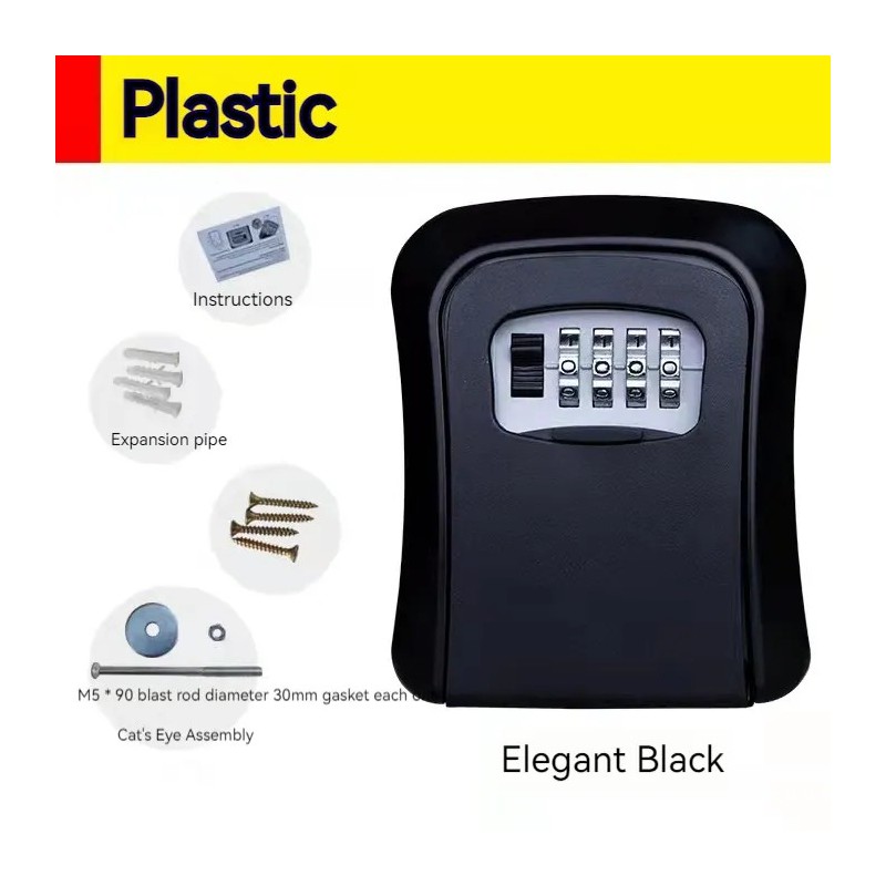 Cutie de blocare cu chei pentru montare pe perete, cu cod de parolă din 4 cifre, blocare de securitate fără cheie pentru organiz