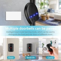 Sectyme Sonerie impermeabilă fără fir 250M Buton pentru ecran de la distanță Nu necesită priză Receptor Casă inteligentă în aer 