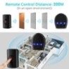 Sectyme Sonerie impermeabilă fără fir 250M Buton pentru ecran de la distanță Nu necesită priză Receptor Casă inteligentă în aer 