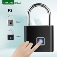 Lacăt inteligent cu amprentă digitală RAYKUBE P2 Lacăte biometrice din aliaj de zinc, rezistente la apă, cu baterie reîncărcabil