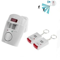 Mini alarmă cu telecomandă fără fir cu detector cu senzor de mișcare cu infraroșu IR și sirenă puternică de 105 dB pentru securi