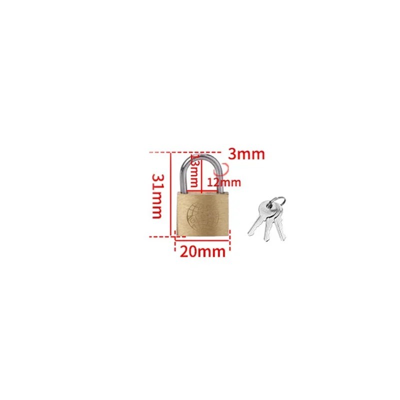 Lacăt din cupru Încuietori mici pentru dulap de bagaje Hardware pentru îmbunătățirea casei 20mm 25mm 30mm 40mm 50mm Include 3 ch