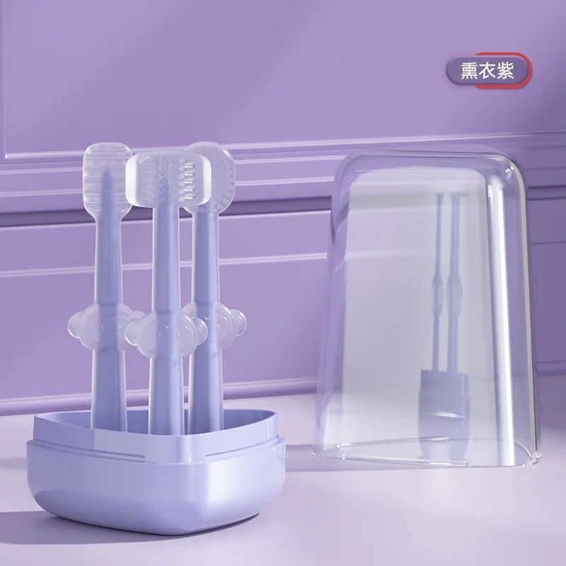 Set de curățare pentru îngrijirea bucală a dinților de bebeluș, 3 buc, periuță de dinți din silicon pentru copii, 360 de grade, 