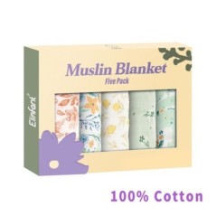 5 buc Set Cadou Bambus Bumbac Muslină Bavete Burp Pânză 100% Bumbac 60*60cm 2 Straturi Bebeluş Esarfă Batista