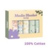 5 buc Set Cadou Bambus Bumbac Muslină Bavete Burp Pânză 100% Bumbac 60*60cm 2 Straturi Bebeluş Esarfă Batista