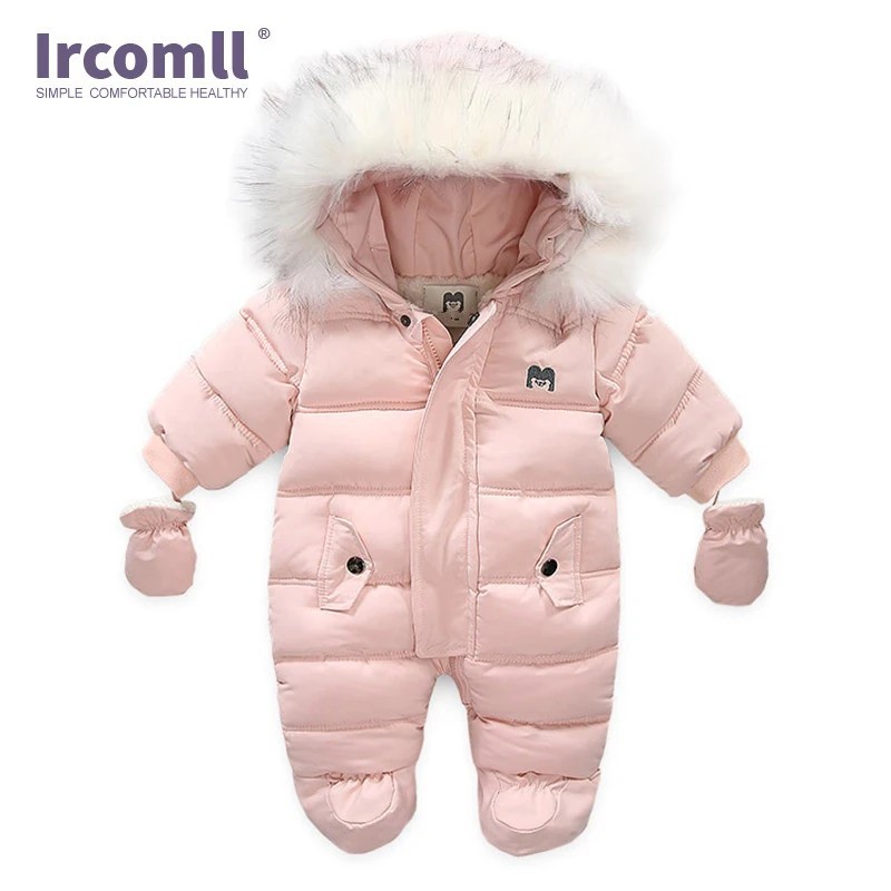 Ircomll Salopete groase și calde pentru sugari, cu glugă în interior, fleece, băiat, fată, iarnă, toamnă, pentru copii, îmbrăcăm