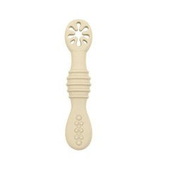 Set de ustensile de 2 bucăți drăguț pentru învățare pentru bebeluși, lingură lipicioasă din silicon de calitate alimentară, tacâ