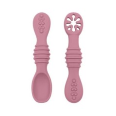 Set de furculițe cu lingură pentru bebeluși Lingură lipicioasă din silicon de calitate alimentară Tacâmuri pentru copii Lingură 