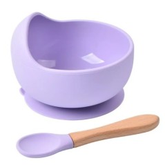 Set bol pentru hrănire pentru bebeluși din silicon de calitate alimentară, bol pentru hrănire pentru copii, rezistent la apă, cu