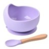 Set bol pentru hrănire pentru bebeluși din silicon de calitate alimentară, bol pentru hrănire pentru copii, rezistent la apă, cu