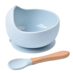 Set bol pentru hrănire pentru bebeluși din silicon de calitate alimentară, bol pentru hrănire pentru copii, rezistent la apă, cu