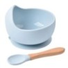 Set bol pentru hrănire pentru bebeluși din silicon de calitate alimentară, bol pentru hrănire pentru copii, rezistent la apă, cu