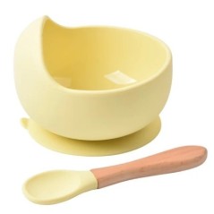 Set bol pentru hrănire pentru bebeluși din silicon de calitate alimentară, bol pentru hrănire pentru copii, rezistent la apă, cu