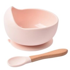 Set bol pentru hrănire pentru bebeluși din silicon de calitate alimentară, bol pentru hrănire pentru copii, rezistent la apă, cu