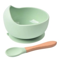 Set bol pentru hrănire pentru bebeluși din silicon de calitate alimentară, bol pentru hrănire pentru copii, rezistent la apă, cu
