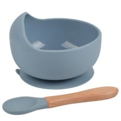 Set bol pentru hrănire pentru bebeluși din silicon de calitate alimentară, bol pentru hrănire pentru copii, rezistent la apă, cu