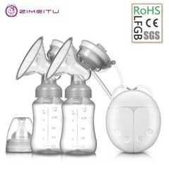 Pompe de sân electrice duble ZIMEITU Pompă de sân electrică USB cu aspirare puternică a mamelonului cu biberon de lapte pentru b