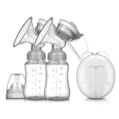 Pompe de sân electrice duble ZIMEITU Pompă de sân electrică USB cu aspirare puternică a mamelonului cu biberon de lapte pentru b