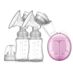 Pompe de sân electrice duble ZIMEITU Pompă de sân electrică USB cu aspirare puternică a mamelonului cu biberon de lapte pentru b
