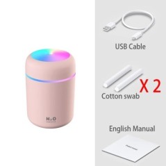 Umidificator de aer H2O de 300 ml Mini difuzor de aromă USB portabil cu ceață rece pentru dormitor acasă purificator de plante d