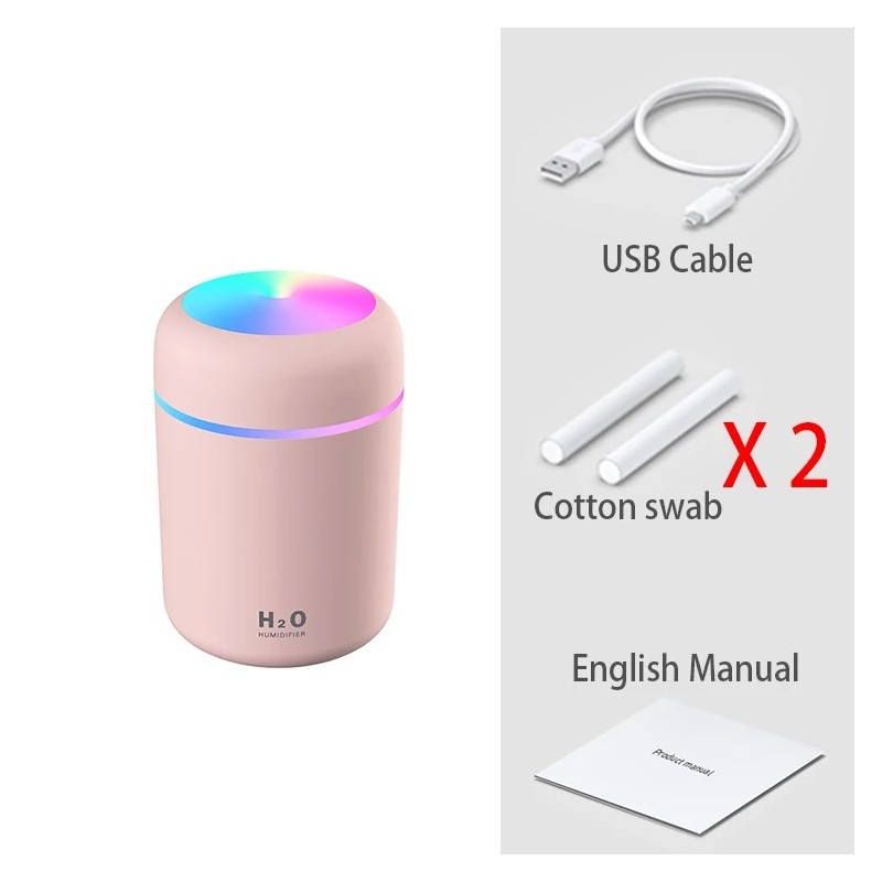 Umidificator de aer H2O de 300 ml Mini difuzor de aromă USB portabil cu ceață rece pentru dormitor acasă purificator de plante d