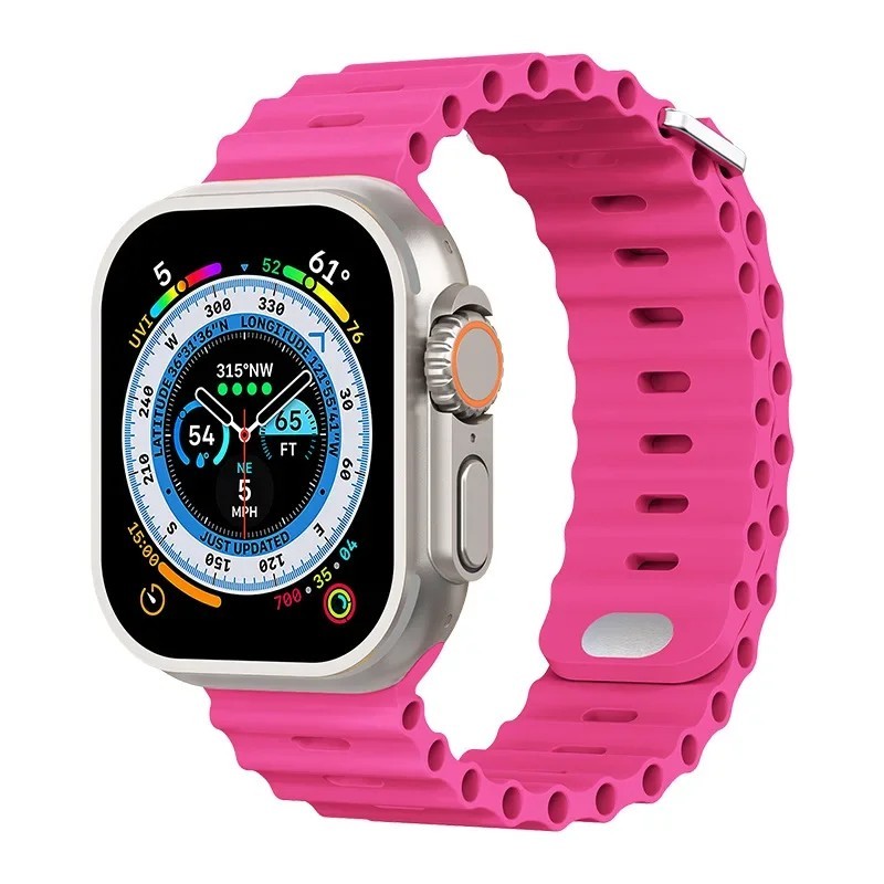 Curea Ocean pentru Apple Watch Ultra 2 Band 49mm 9 8 7 45mm 41mm Bratara din silicon Bratara iWatch 6 5 4 3 SE 44mm 40mm 42mm Ba